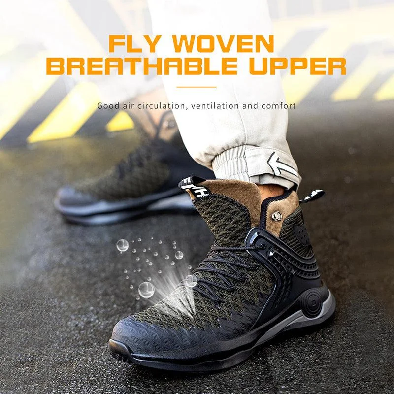 High-top Safety Shoes Construction Protective Footwear Men Steel Toe Shoes Breathable Hiking Boots Puncture Proof Work BootsSkateboard T-Shirts