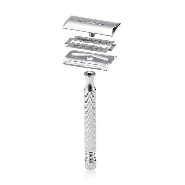 Traditional Handle Double Edges Stainless Steel Safety Razor (Silver)Studded T-Shirts