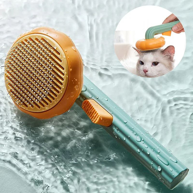 New Pet Cat Brush Hot Selling Hand-held Steel Wire Self-cleaning Comb Looper For Hair RemovalMesh T-Shirts