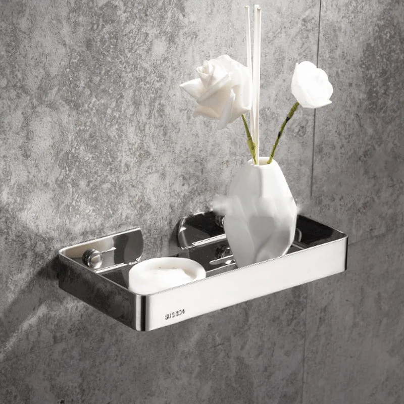 Stainless Steel Cup Soap Dish Wall Holder Bathroom Shower Storage Baskets AccessoriesFormal T-Shirts