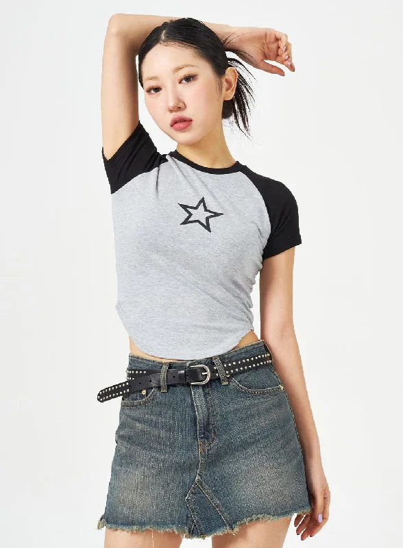 Star Two Color Tee CM321Slim Fit T-Shirts