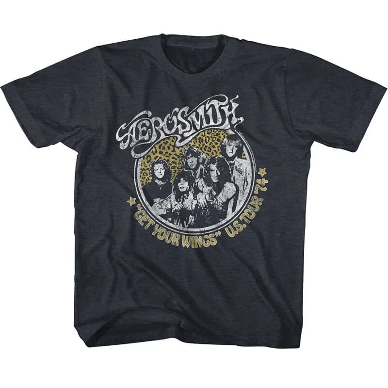 Groovy Aerosmith Cheetah Print Band TeeLounge T-Shirts