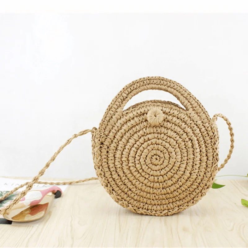 Women Straw Canteen Light Crossbody Bag Phone Bag Beach BagsHiking T-Shirts