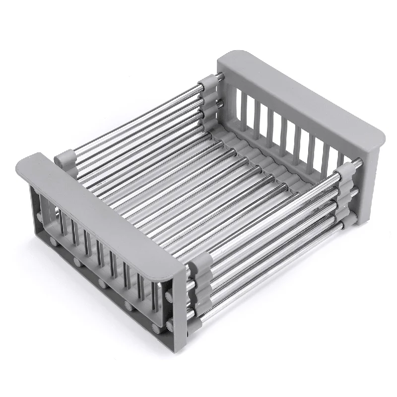 Kitchen Sink Stainless Steel Drain Basket Telescopic Multifunctional Fruit Washing Basket Dish RackJersey T-Shirts