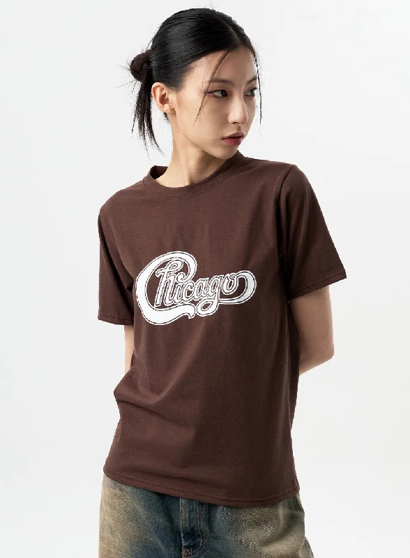 Chicago Graphic Tee CY312Cropped T-Shirts