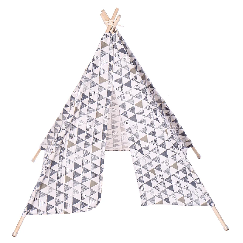 Large Cotton Linen Kids Play Tent Teepee Canvas Playhouse Indian WigwamRuffled T-Shirts