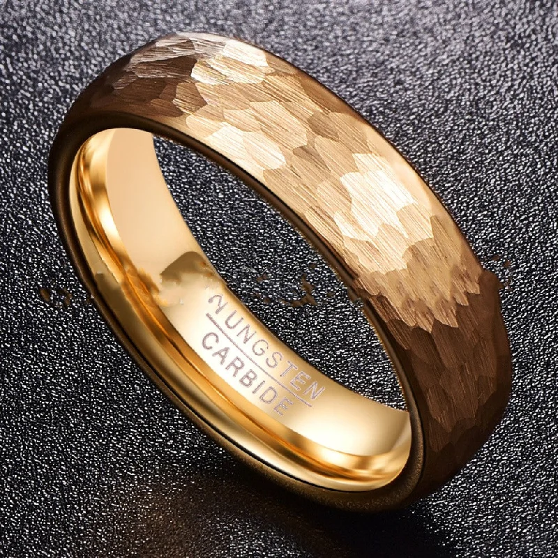 Gold Plated Tungsten Steel Ring 6MM Wide And ThickCompression T-Shirts