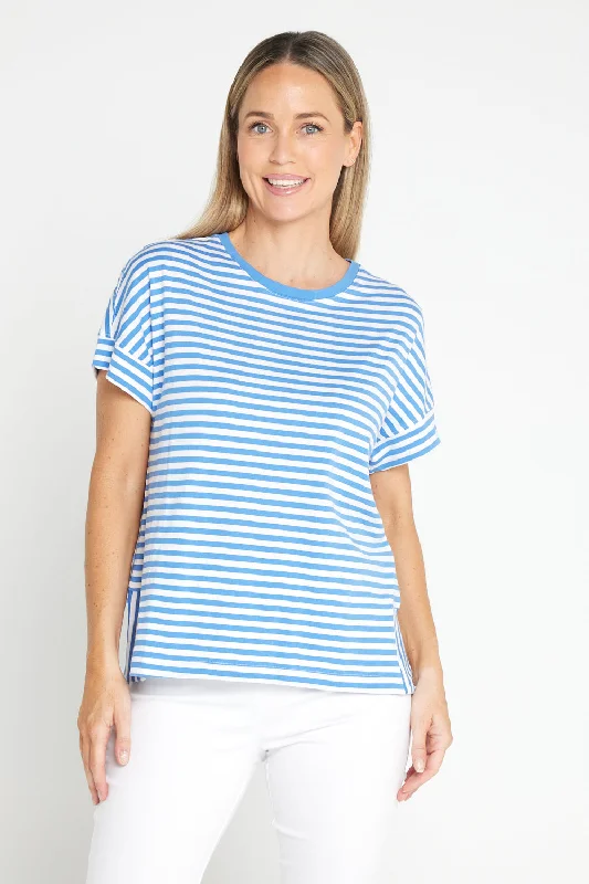 Yara Stripe Tee - Blue/White StripeCollege T-Shirts