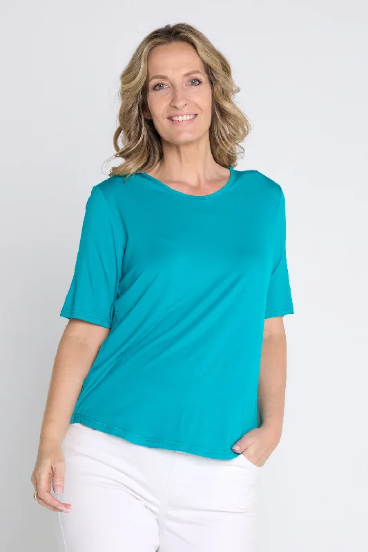 Belinda Modal Tee - TealBranded T-Shirts