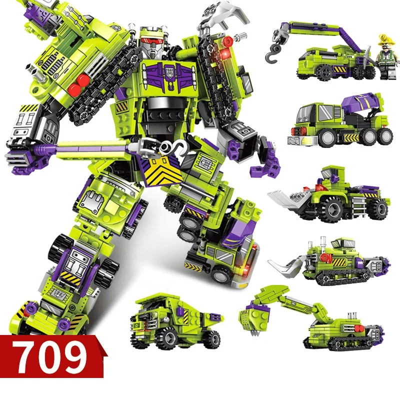 Steel Mecha Product Becomes Hercules 6-In-1 Puzzle Assembly Building Block ToyCropped T-Shirts