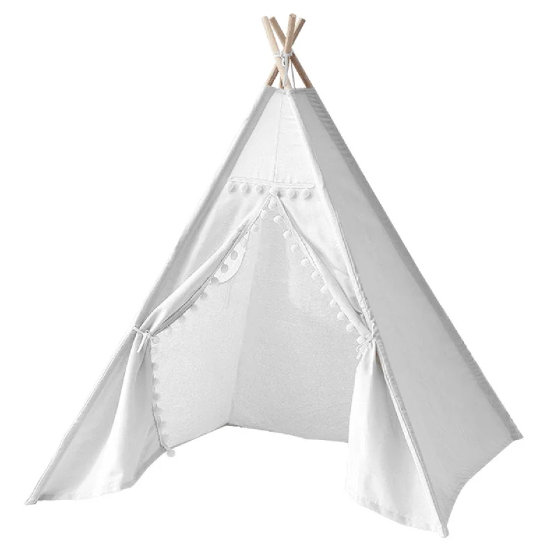 1.35M-1.8M Baby Tents Teepee DurableÔºÜQuality Cotton Canvas Triangle Tent Kids Playhouse Pretend Indoor/Outdoor Play Tent Decoration House Game GiftLayered T-Shirts