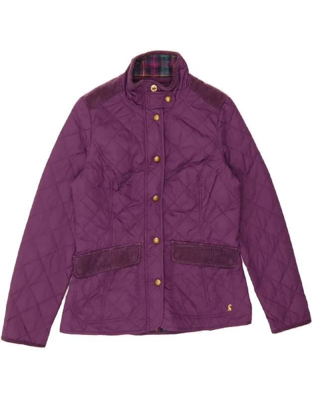 JOULES Womens Quilted Jacket UK 12 Medium Purple PolyamideCropped Jackets