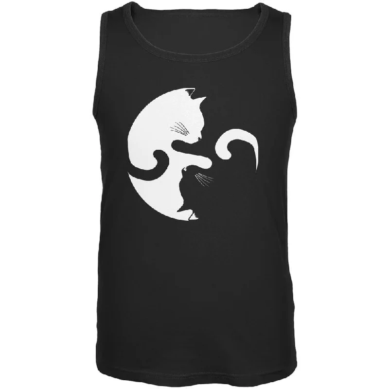 Lightweight vestYin Yang Cat Black Adult Tank Top