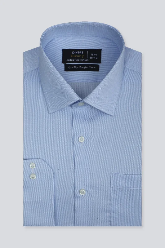 Blue Plain Formal ShirtMetallic Shirts