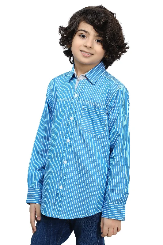 Blue Pinstripe Casual ShirtStudded Shirts