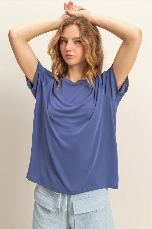 Cropped Short Sleeve TopsNavy Basic Round Neck Short Sleeve T-Shirt