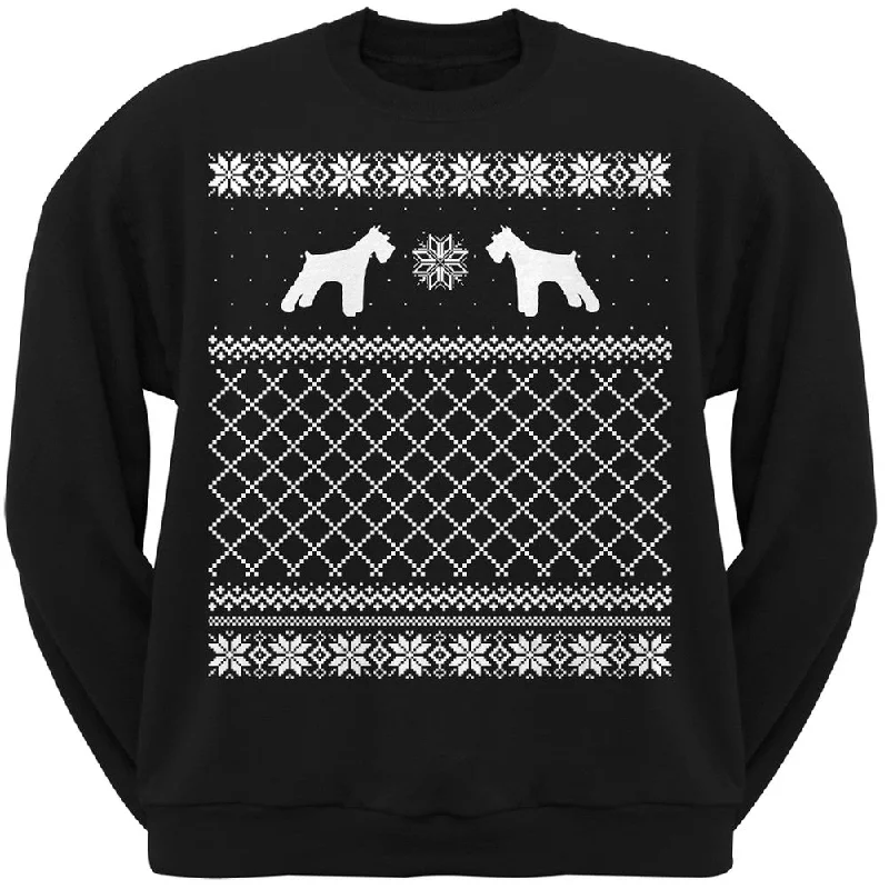 Schnauzer Black Adult Ugly Christmas Sweater Crew Neck SweatshirtCrewneckpattern