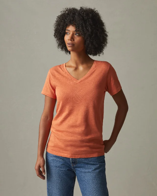 Premium Slub V-Neck Tee - Dusted ClayVNeckTopMarine