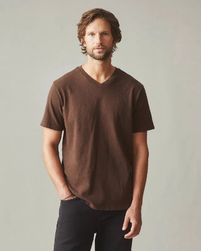 Premium Slub V-Neck Tee - Chicory CoffeeVNeckTopSphinx