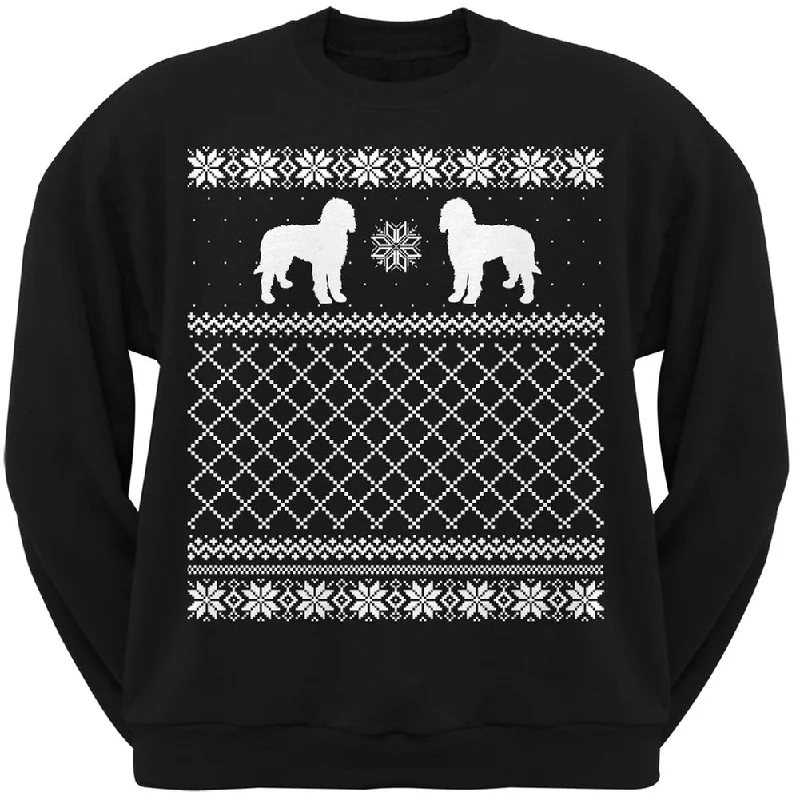 Goldendoodle Black Adult Ugly Christmas Sweater Crew Neck SweatshirtCrewneckhem