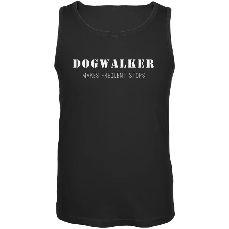 Cycling hoodieDog Dogwalker Makes Frequent Stops Black Adult Tank Top