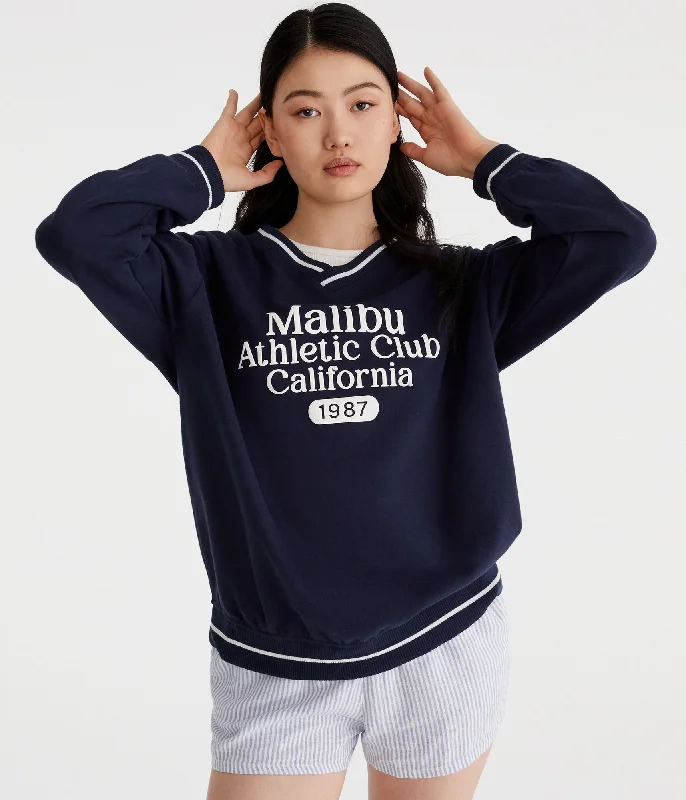 Aeropostale Malibu Athletic Oversized V-Neck SweatshirtVNeckTopCrest