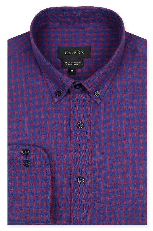 Red Windowpane Check Casual ShirtBamboo Shirts