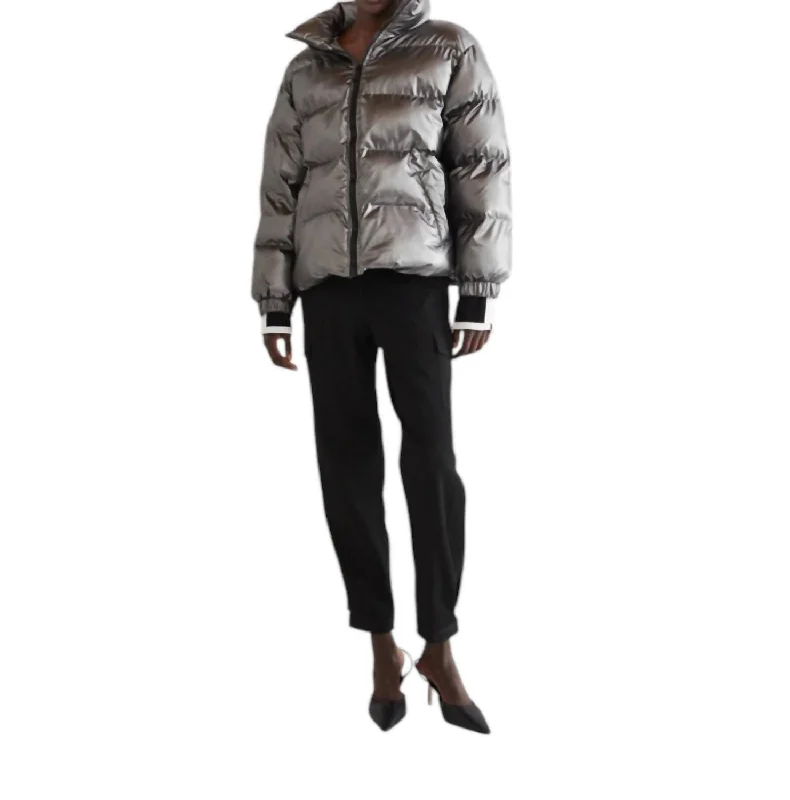 Lyra Puffer Jacket In PewterSherpa Jackets