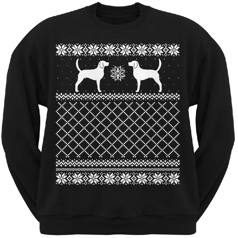 Foxhound Black Adult Ugly Christmas Sweater Crew Neck SweatshirtCrewnecksleeve