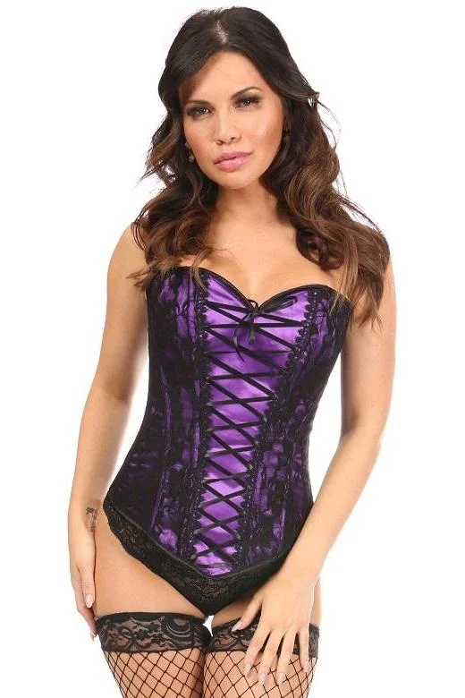 Lace-Up Overbust Corset with Black Lace