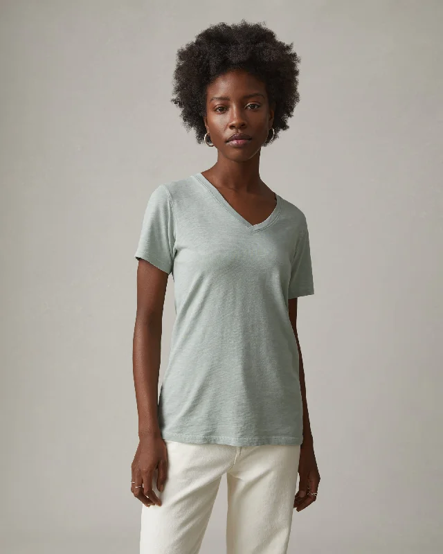 Premium Slub V-Neck Tee - Aqua GreyVNeckTopEmerald