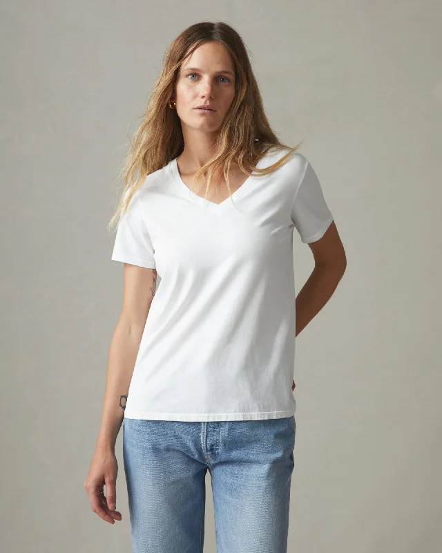 Classic Cotton V-Neck Tee - WhiteVNeckTopSpartan