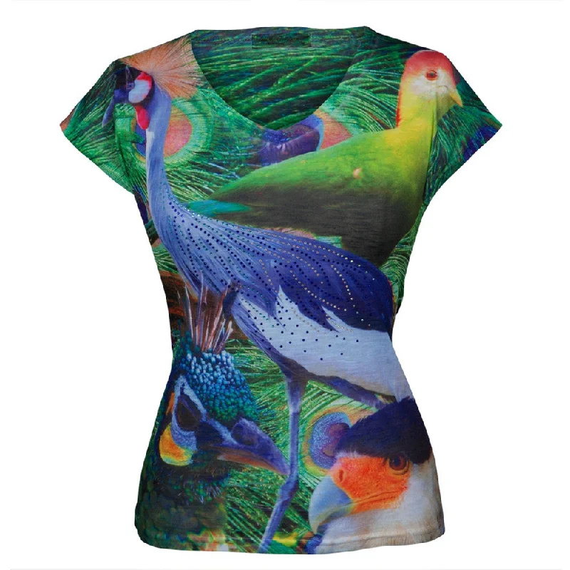 Exotic Birds Juniors V-Neck T-ShirtVNeckTopDiamond