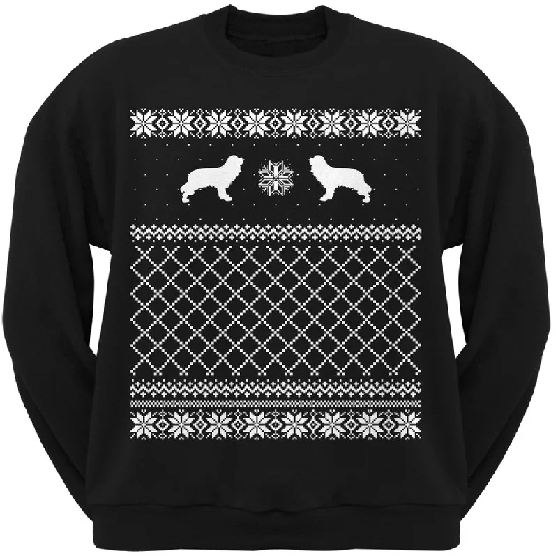 Cavalier King Charles Spaniel Black Adult Ugly Christmas Sweater Crew Neck SweatshirtCrewnecksecurity