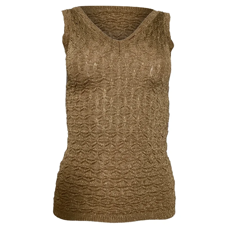 M Missoni V-neck Top in Bronze LurexVNeckTopKraken