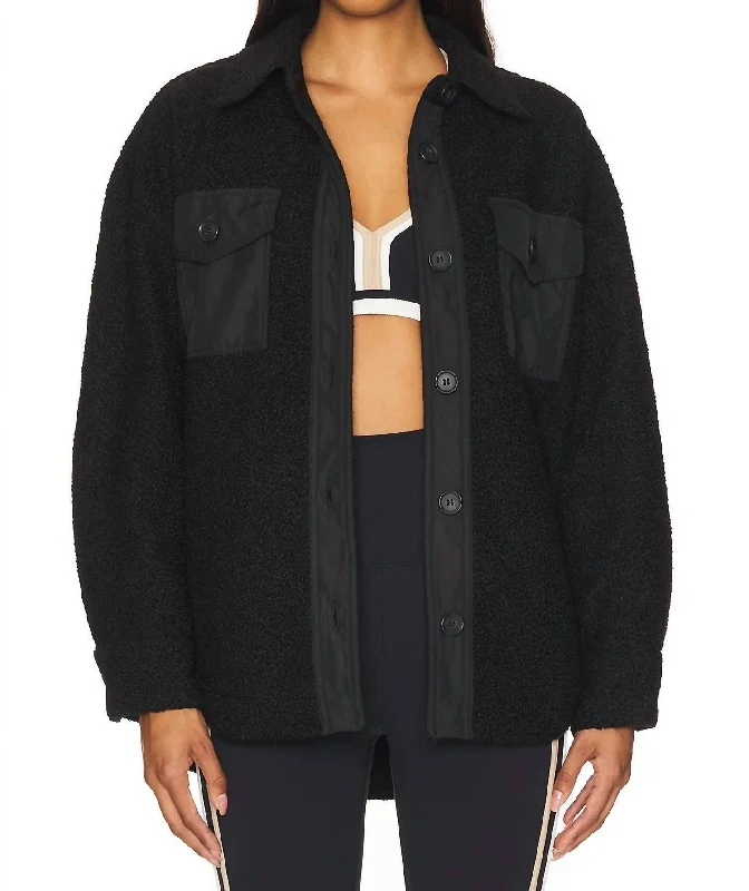 Noelle Faux Sherpa Jacket In BlackMotorcycle Jackets