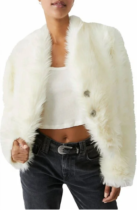 All Night Fur Jacket In SugarHooded Jackets