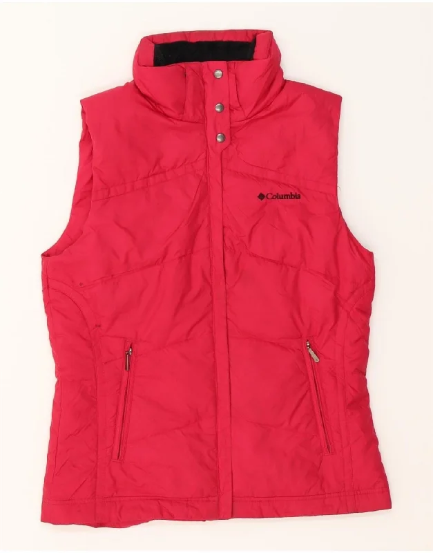 COLUMBIA Womens Padded Gilet UK 10 Small Pink PolyesterFestival Jackets