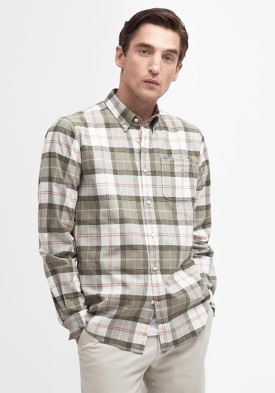 Barbour Lewis Tartan Tailored Shirt, OliveButton-Up Shirts