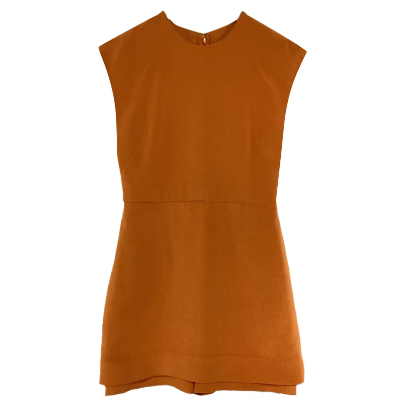 Valentino Garavani Crewneck Rompers in Orange CottonCrewneckvr