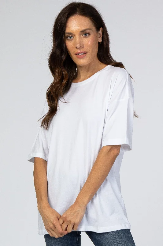 Jersey Short Sleeve TopsWhite Basic Short Sleeve Tee