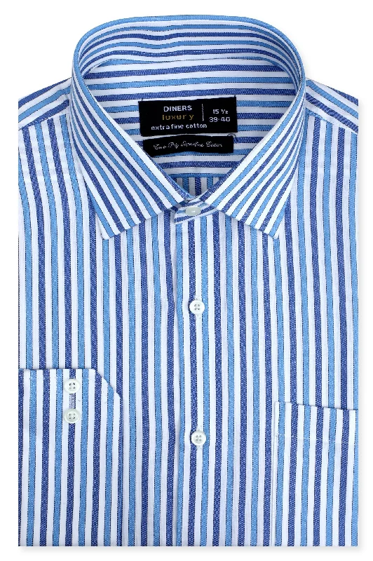 Blue Bengal Stripes Formal Men ShirtWrap Shirts