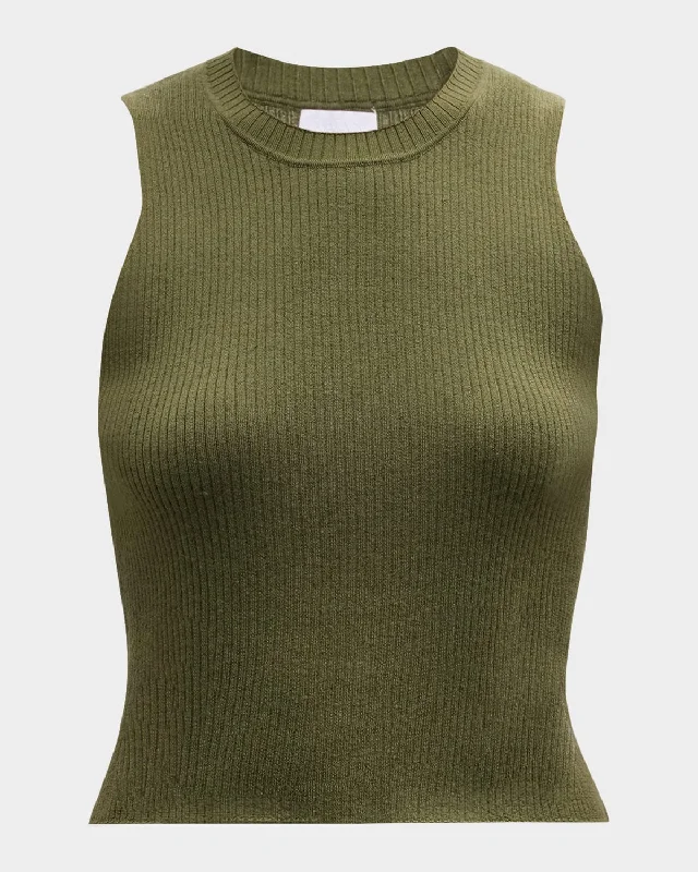 Windproof teeAngie Cashmere Rib-Knit Tank Top