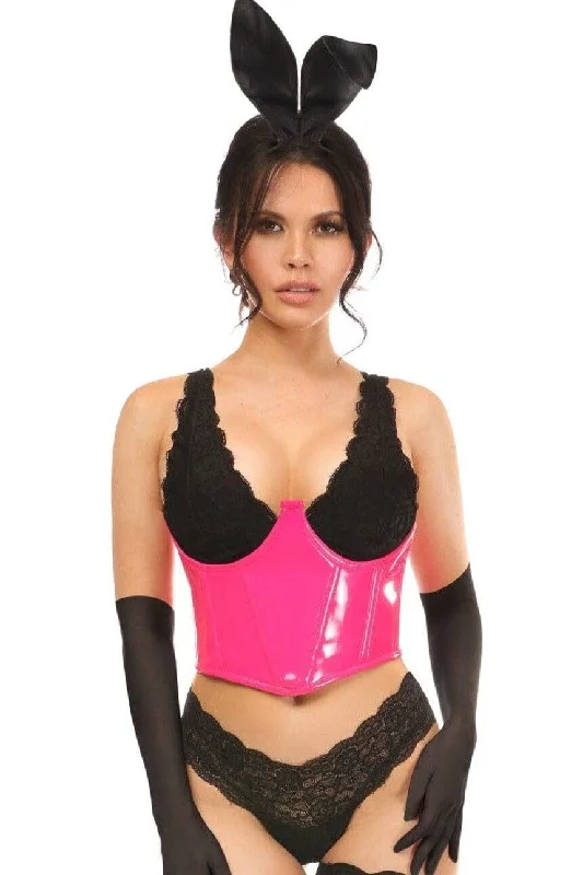 4 Piece Pink PVC Bunny Corset Costume