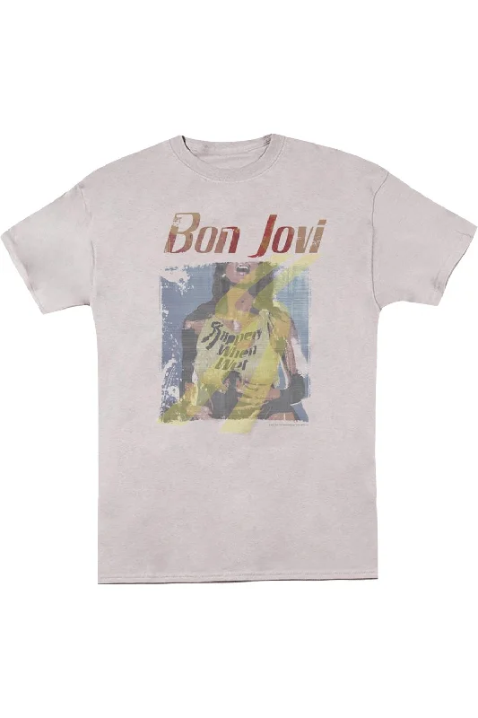 Performance Short Sleeve TopsBon Jovi Slippery When Wet Girl Short Sleeve Adult Tee / T-Shirt