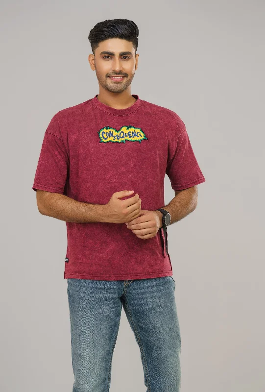 College Short Sleeve TopsOversized Casual T-Shirt with Short Sleeves