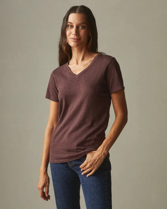 Premium Slub V-Neck Tee - PuceVNeckTopCanyon