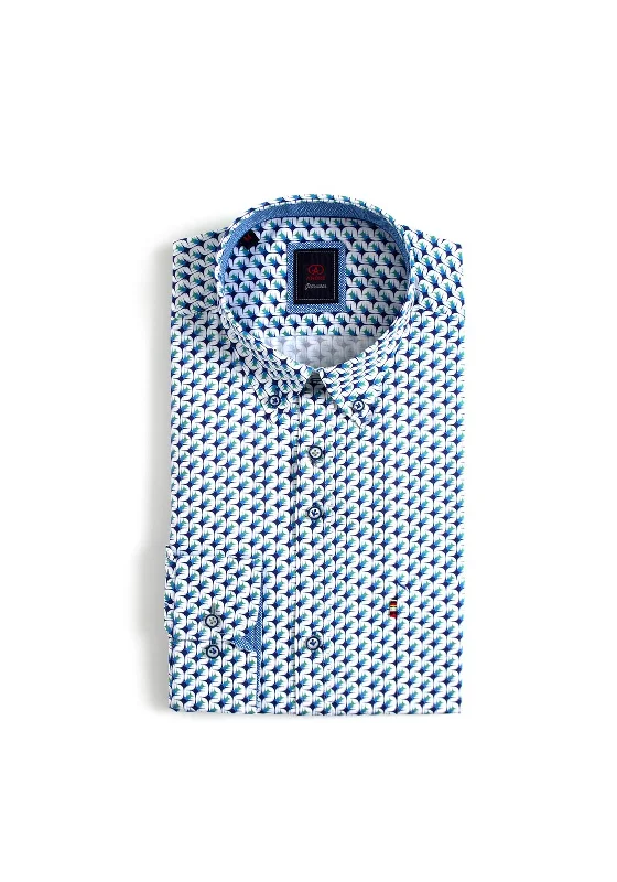 Andre Synge Geo Print Shirt, Apple & BlueBranded Shirts