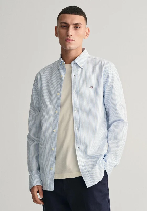 Gant Oxford Banker Stripe Shirt, Light BluePunk Shirts