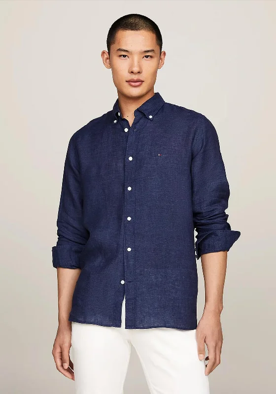 Tommy Hilfiger Pigment Dyed Linen Shirt, Carbon NavyHigh-Fashion Shirts